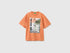 Benetton Orange Boys Oversized T-Shirt with Photographic Print SKU: 3I1XC10TY_0D1 Image 01