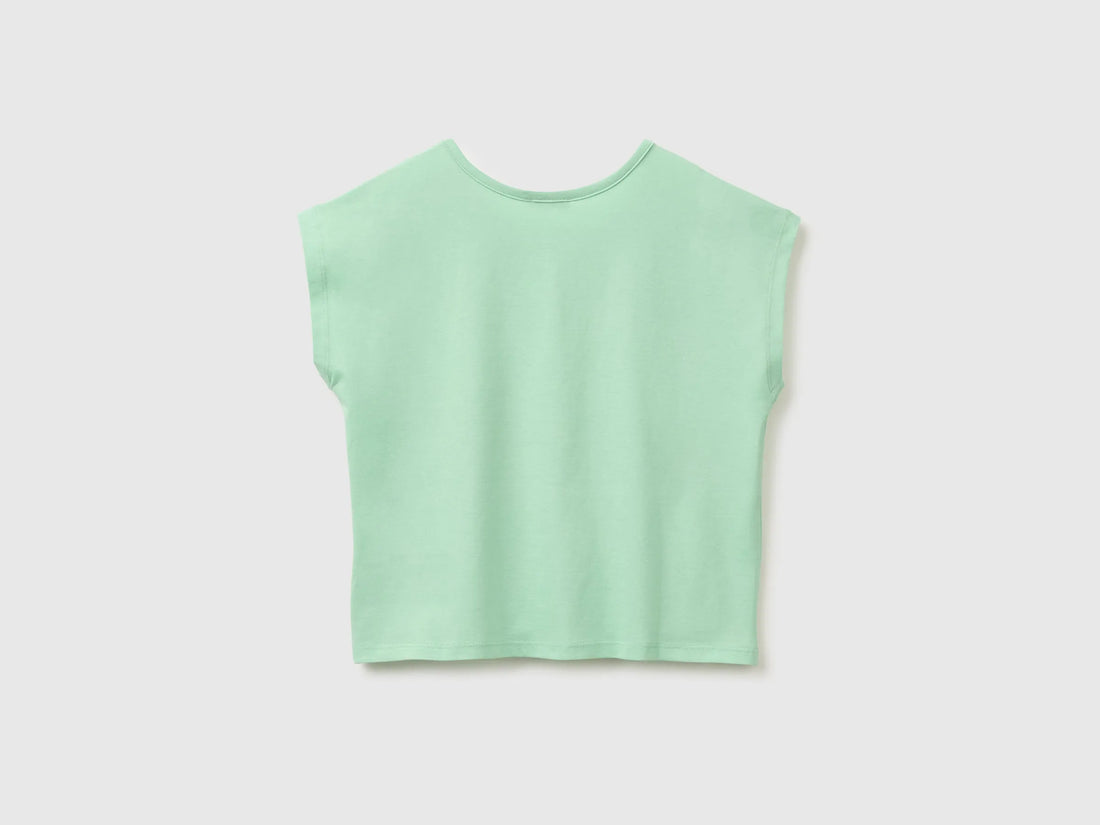 Benetton Blue Girls Sequin T-Shirt SKU: 3I1XC10U0_20G Image 02