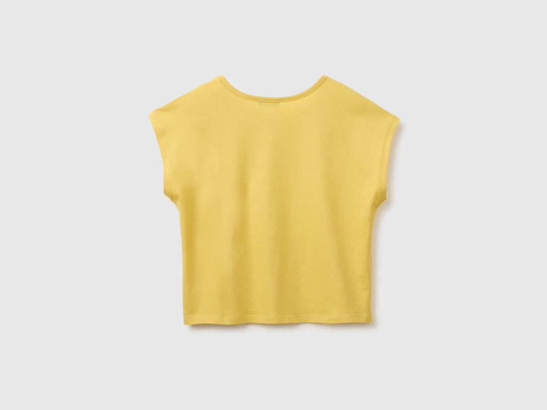 Benetton Yellow Girls Sequin T-Shirt SKU: 3I1XC10U0_22R Image 02