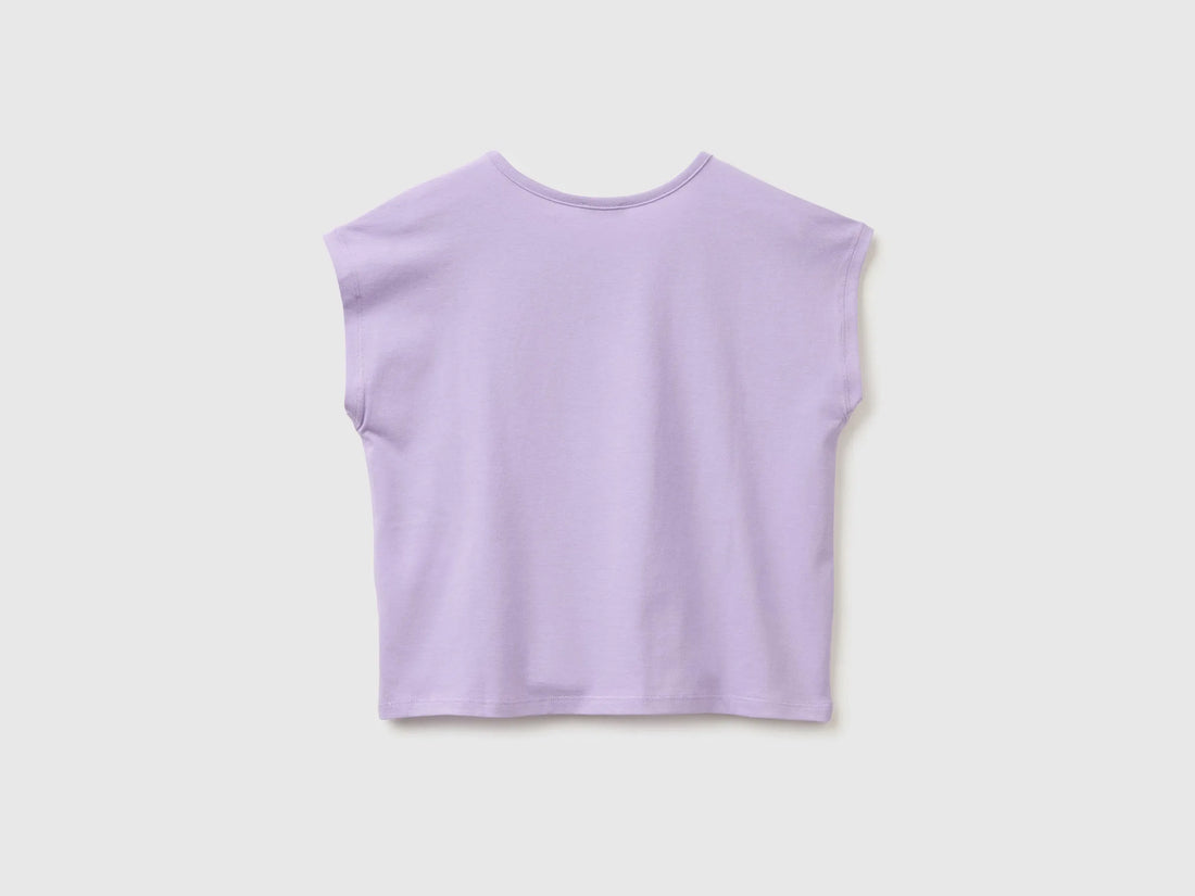 Benetton Purple Girls Sequin T-Shirt SKU: 3I1XC10U0_2P5 Image 02