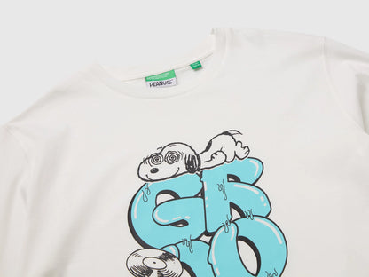 Benetton Creamy White Boys Long Sleeve T-Shirt ©Peanuts SKU: 3I1XC10U4_074 Image 03