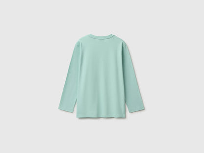 Benetton Light Green Boys Long Sleeve T-Shirt ©Peanuts SKU: 3I1XC10U4_15A Image 02