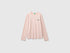 Benetton Soft Pink Girls Organic Cotton T-Shirt with Embroidery SKU: 3I1XC10UB_08Q Image 01