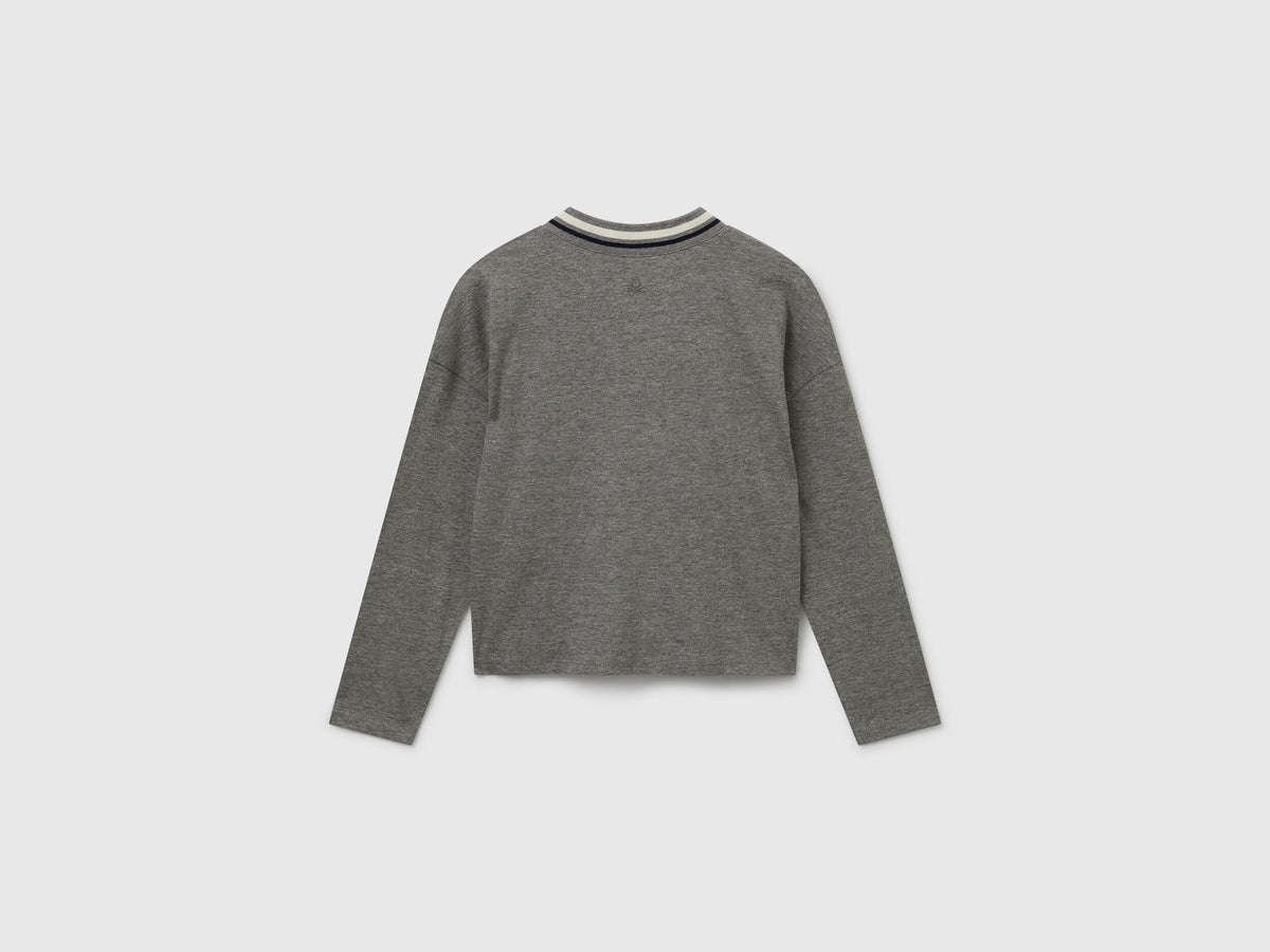 Benetton_Dark Gray_T-Shirt with Sequin Embroidery_3I1XC400E_507_02