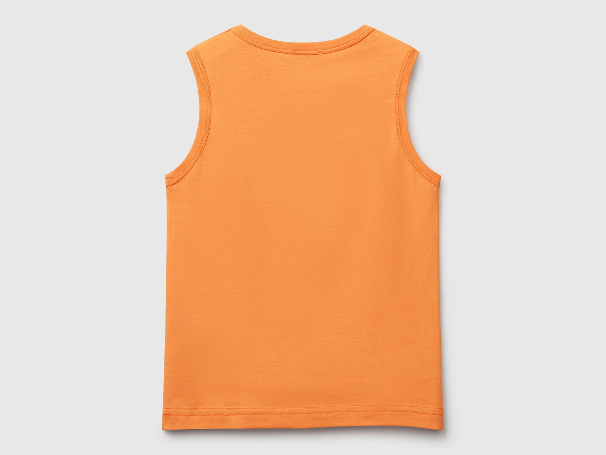 Benetton_Tank Top in 100% Organic Cotton with Logo_3I1XCH01W_2L2_02