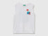 Benetton White Boys Tank Top with Print and Embroidery SKU: 3I1XCH028_101 Image 01