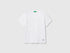 Benetton White Boys Pure Cotton T-Shirt SKU: 3I1XG106Z_101 Image 01