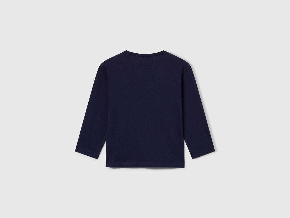 Benetton_Dark Blue_Long Sleeve Cotton T-Shirt_3I1XG10F2_252_02