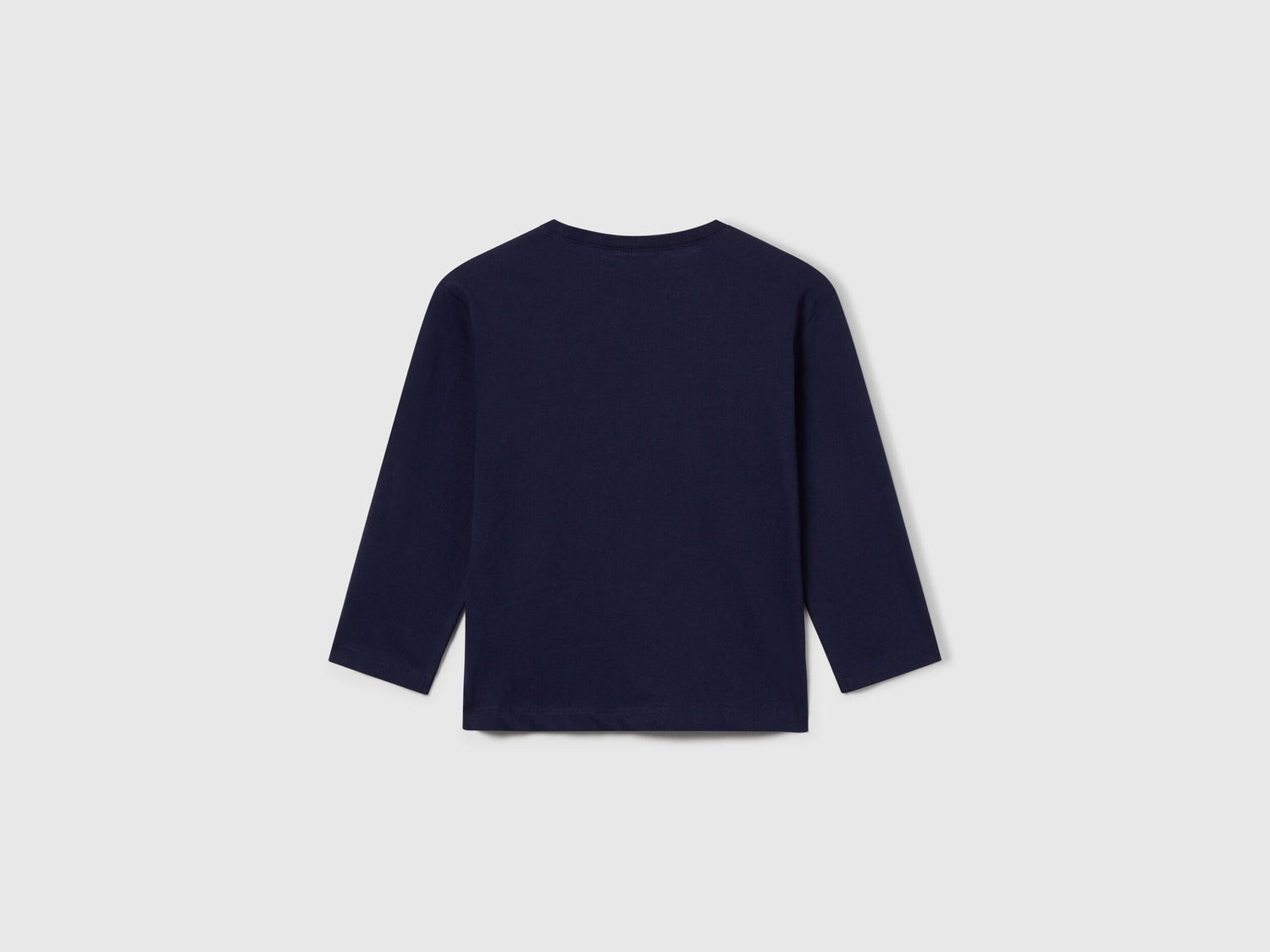 Benetton_Dark Blue_Long Sleeve Cotton T-Shirt_3I1XG10F2_252_02