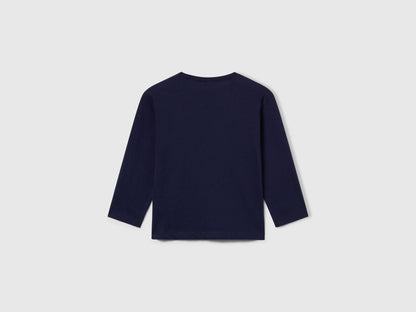 Benetton_Dark Blue_Long Sleeve Cotton T-Shirt_3I1XG10F2_252_02