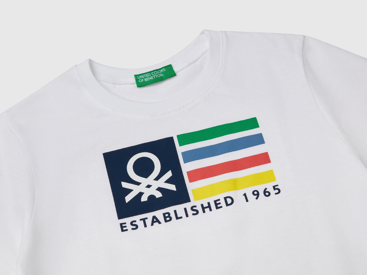 Benetton_T-Shirt with Logo Print_3I1XG10HT_101_03