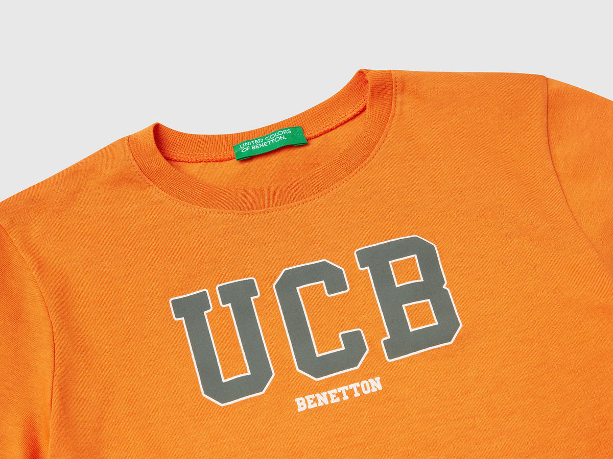 Benetton_T-Shirt with Logo Print_3I1XG10HT_1L6_03