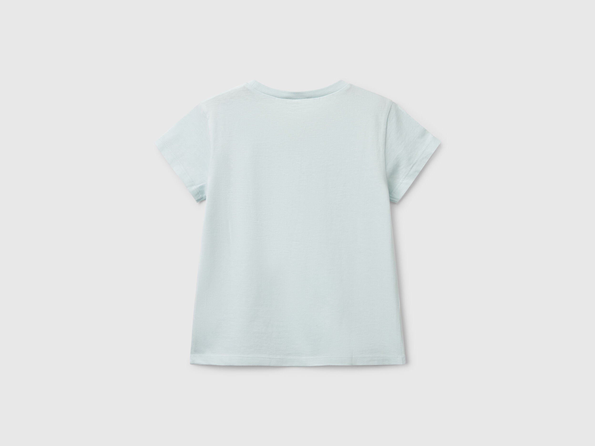 Benetton_T-Shirt with Petal Effect Applique_3I1XG10J1_0U4_02