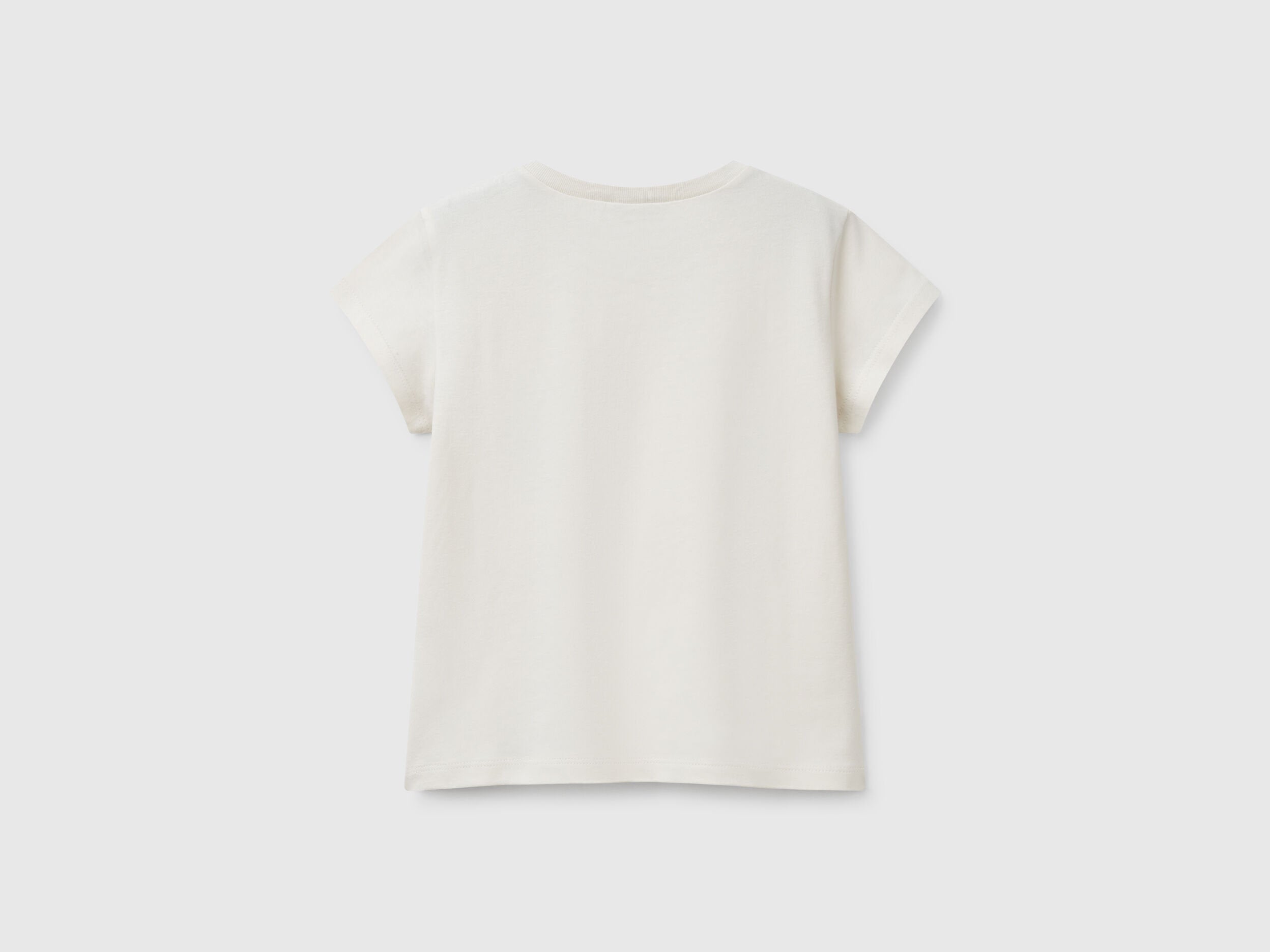 Benetton_T-Shirt in Cotton with Glitter_3I1XG10J2_00V_02