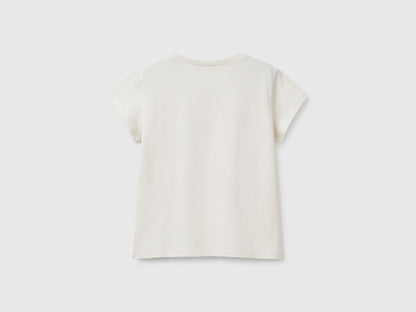 Benetton_T-Shirt in Cotton with Glitter_3I1XG10J2_00V_02