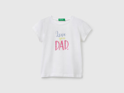 Benetton_T-Shirt in Organic Cotton with Glitter_3I1XG10J2_101_01