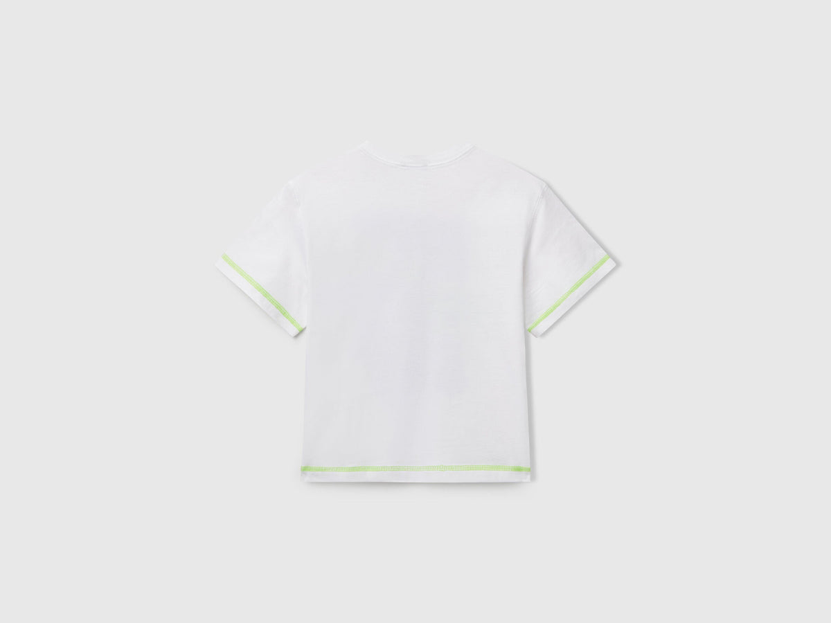Benetton_T-Shirt with Neon Details_3I1XG10JG_101_02