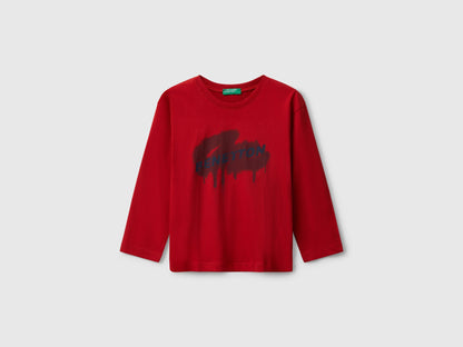 Benetton_Red_T-Shirt with Logo Print_3I1XG10JZ_29M_01