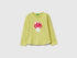 Benetton_Yellow_T-Shirt with Petal Effect Applique_3I1XG10K8_0Y6_01