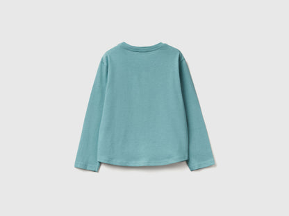 Benetton_Sky Blue_T-Shirt with Petal Effect Applique_3I1XG10K8_33K_02