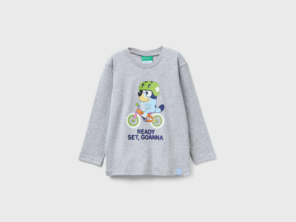 Benetton_Light Gray_T-Shirt with Bluey ©Ludo Studio Print_3I1XG10KH_501_01