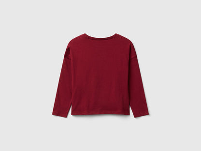 Benetton_Burgundy_T-Shirt with Applique_3I1XG10KL_236_02