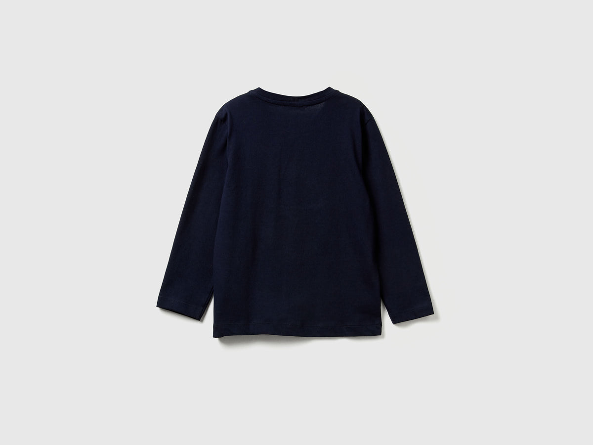 Benetton_Dark Blue_T-Shirt with Shark Print and Applique_3I1XG10KQ_016_02