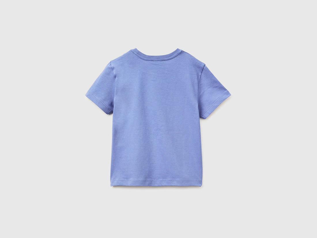 Benetton Air Force Blue Boys T-Shirt with Logo SKU: 3I1XG10LK_05N Image 02