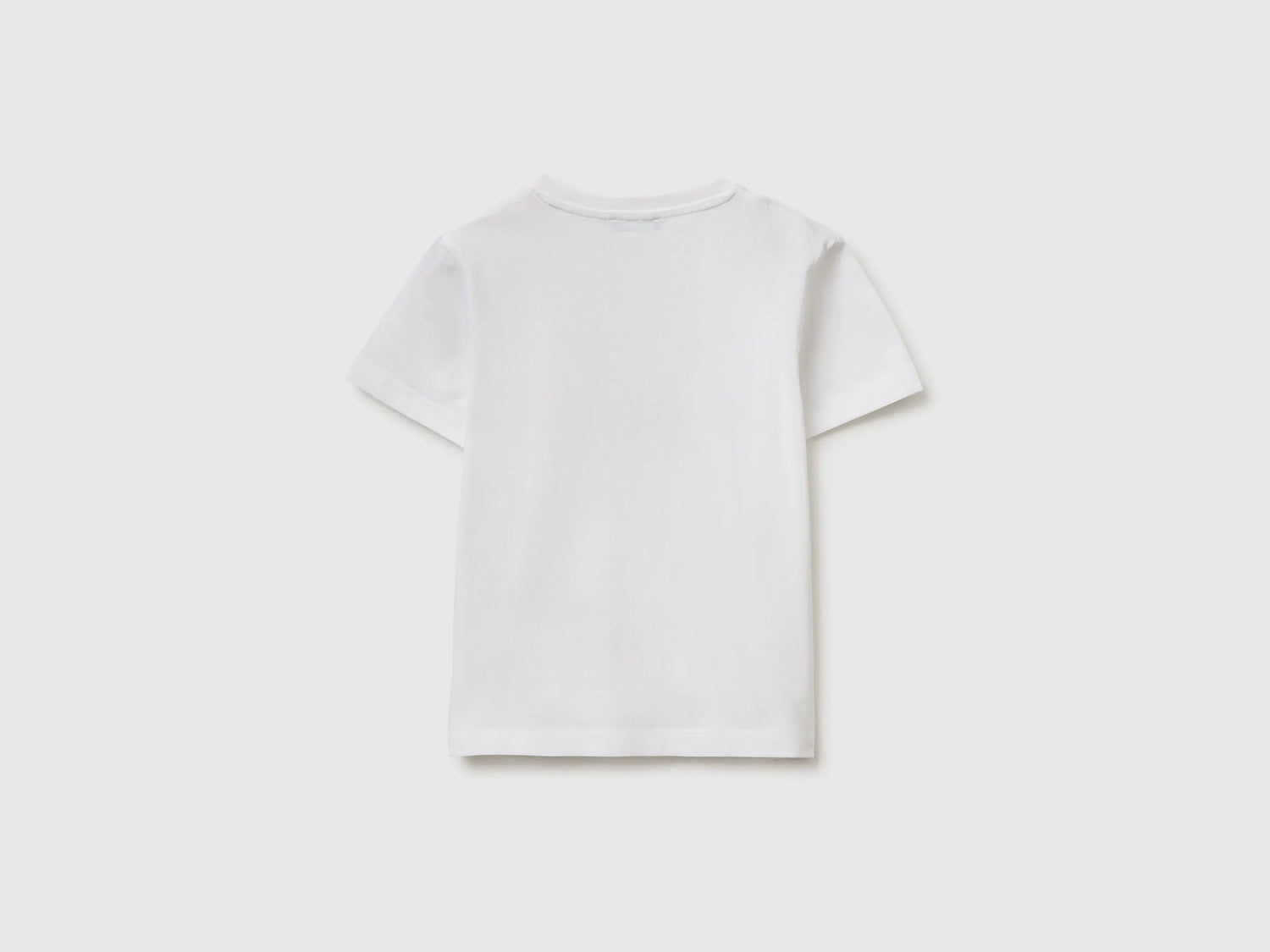 Benetton White Boys T-Shirt with Logo SKU: 3I1XG10LK_101 Image 02