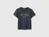 Benetton Dark Gray Boys T-Shirt with Logo SKU: 3I1XG10LK_10N Image 01