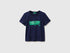 Benetton Dark Blue Boys T-Shirt with Logo SKU: 3I1XG10LK_252 Image 01