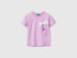 Benetton Lilac Girls T-Shirt with Print and Embroidery SKU: 3I1XG10M7_00L Image 01