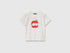 Benetton Creamy White Girls T-Shirt with Print and Embroidery SKU: 3I1XG10M7_074 Image 01