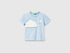 Benetton Light Blue Girls T-Shirt with Print and Embroidery SKU: 3I1XG10M7_12C Image 01