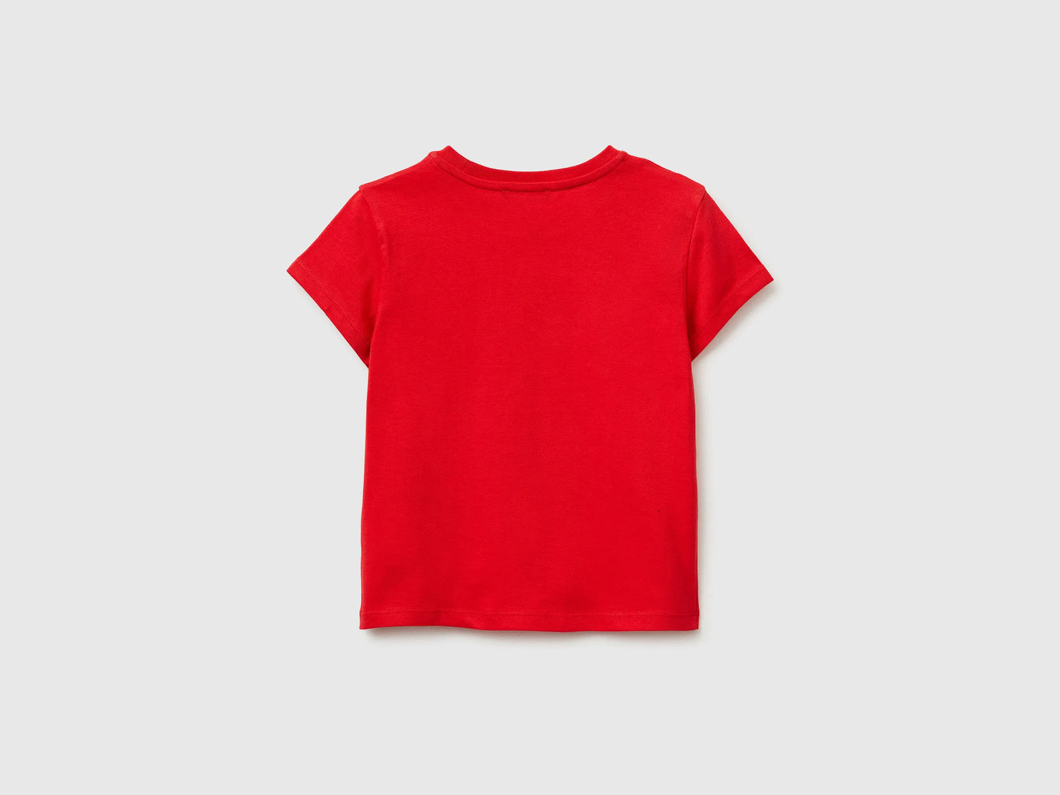 Benetton Red Girls T-Shirt with Print and Glitter SKU: 3I1XG10M8_30A Image 02