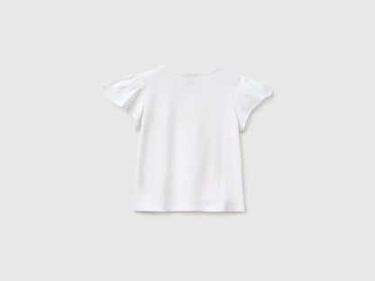 Benetton White Girls Care Bears T-Shirt with Glitter SKU: 3I1XG10MC_101 Image 02