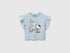 Benetton Light Blue Girls Hello Kitty T-Shirt with Glitter SKU: 3I1XG10MW_12C Image 01