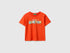 Benetton Red Boys Organic Cotton T-Shirt with Logo Print SKU: 3I1XG10MX_34Y Image 01