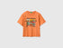 Benetton Orange Boys Soft T-Shirt with Print SKU: 3I1XG10MZ_0D1 Image 01