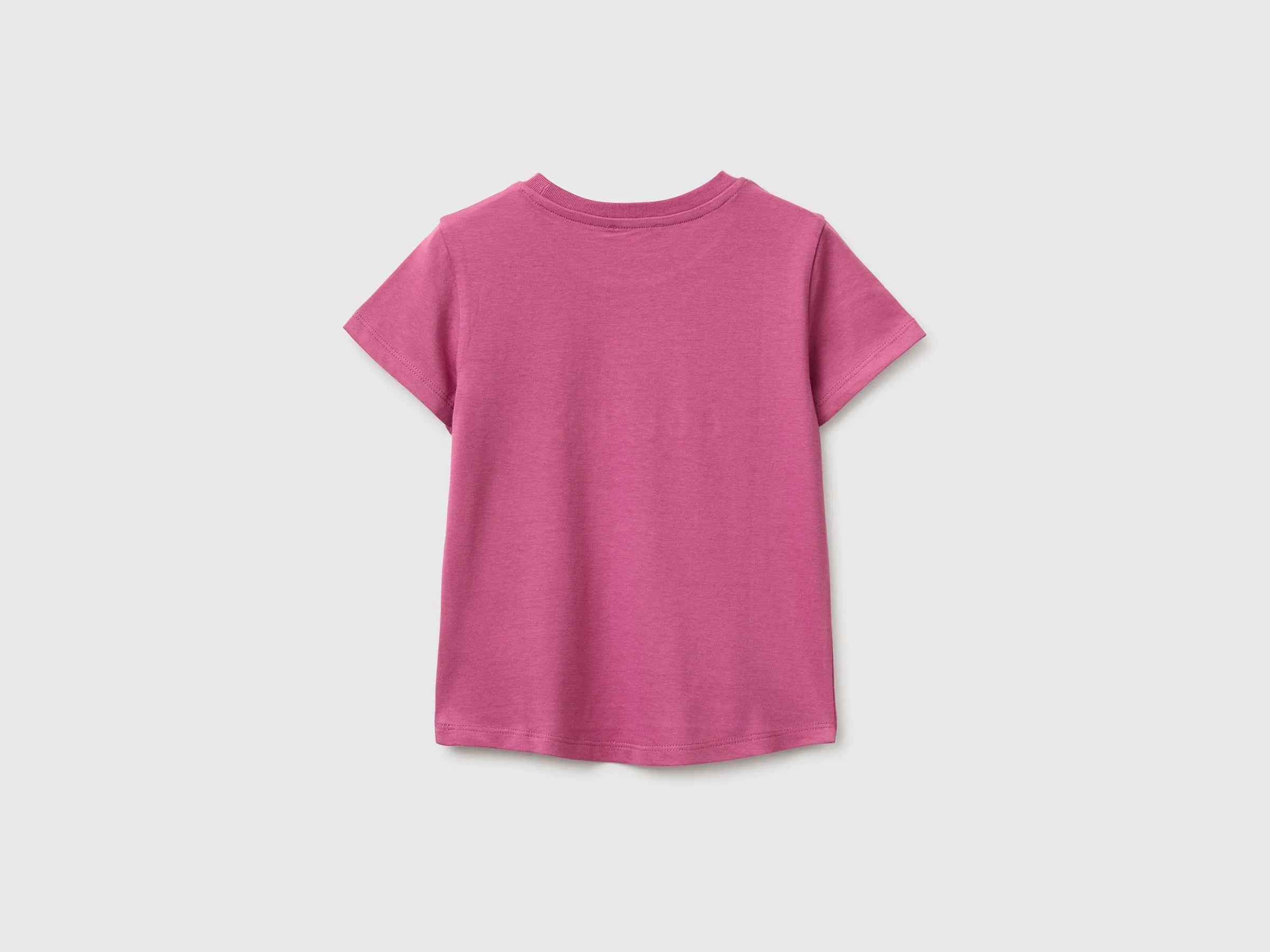 Benetton Multi-Color Girls T-Shirt with Print and Embroidery SKU: 3I1XG10N1_01T Image 02