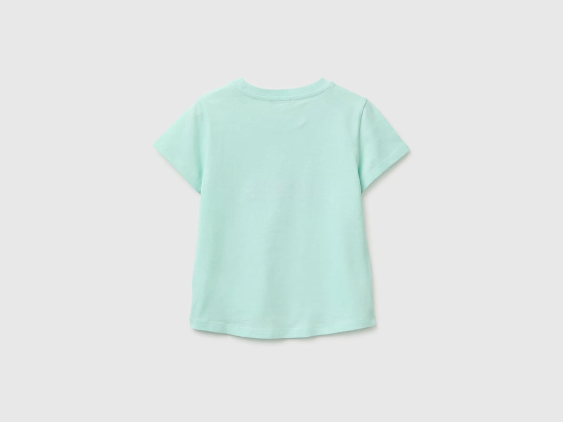Benetton Multi-Color Girls T-Shirt with Print and Embroidery SKU: 3I1XG10N1_0E6 Image 02