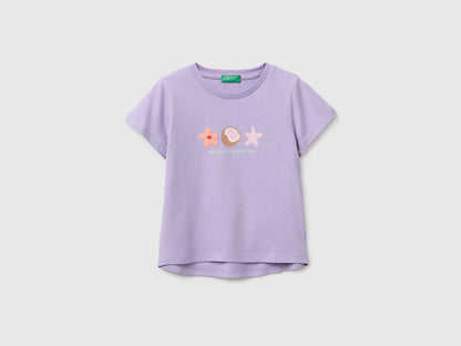 Benetton Multi-Color Girls T-Shirt with Print and Embroidery SKU: 3I1XG10N1_2P5 Image 01