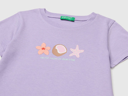 Benetton Multi-Color Girls T-Shirt with Print and Embroidery SKU: 3I1XG10N1_2P5 Image 03