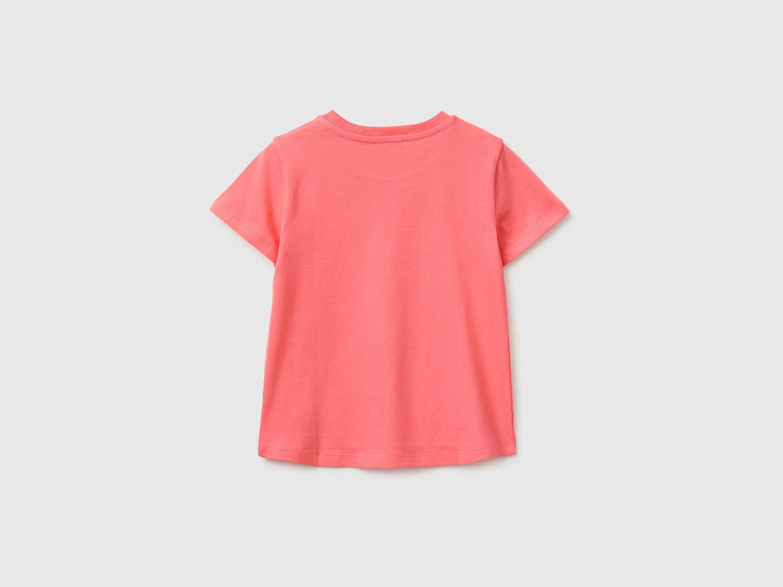 Benetton Multi-Color Girls T-Shirt with Print and Embroidery SKU: 3I1XG10N1_35Q Image 02