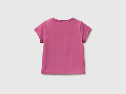 Benetton Pink Girls Regular Fit T-Shirt with Print SKU: 3I1XG10N5_01T Image 02
