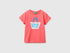 Benetton Orange Coral Girls Regular Fit T-Shirt with Print SKU: 3I1XG10N5_35Q Image 01