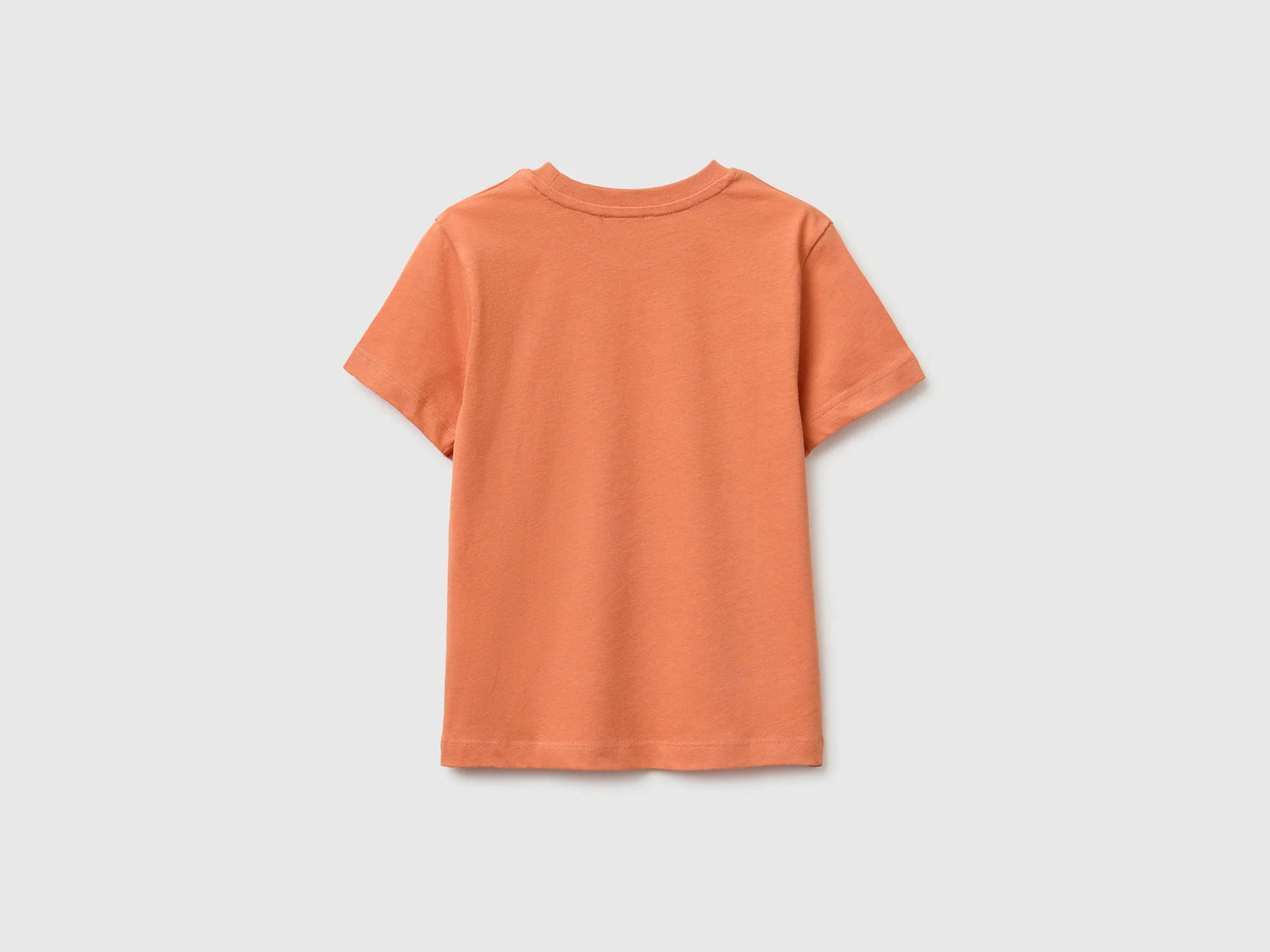 Benetton Orange Boys Crew Neck T-Shirt with Print SKU: 3I1XG10NC_0D1 Image 02