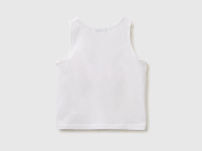 Benetton Multi-Color Girls Tank Top with Puffy Print SKU: 3I1XGH016_101 Image 02
