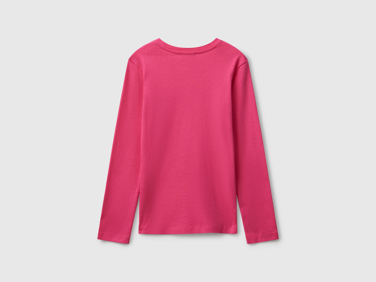 Benetton_Fuchsia_T-Shirt with Glitter Print_3I9WC10Q2_1A2_02