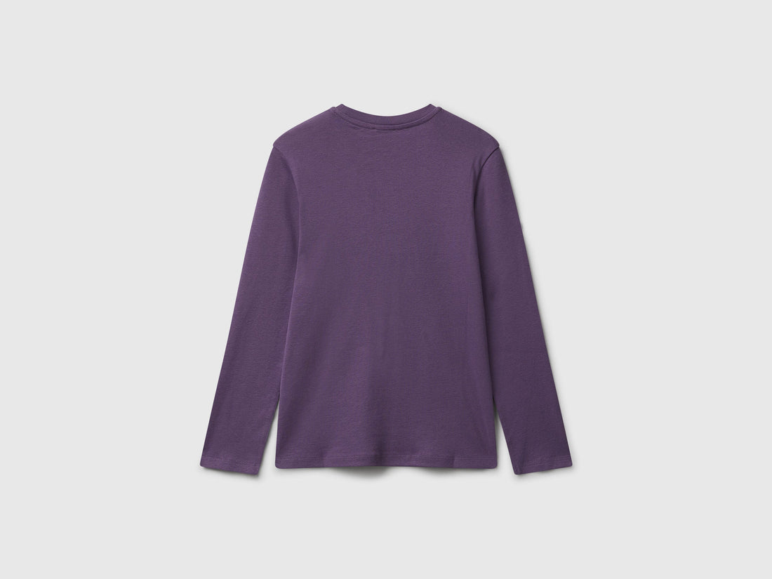 Benetton_Purple_T-Shirt with Glitter Print_3I9WC10Q2_1V4_02